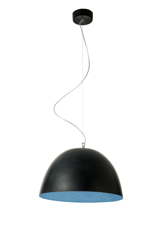 Pendant Lamp H2O Lavagna In-Es Artdesign Collection Matt Color Black Blue Size 27,5 Cm  Diam. 46 Cm